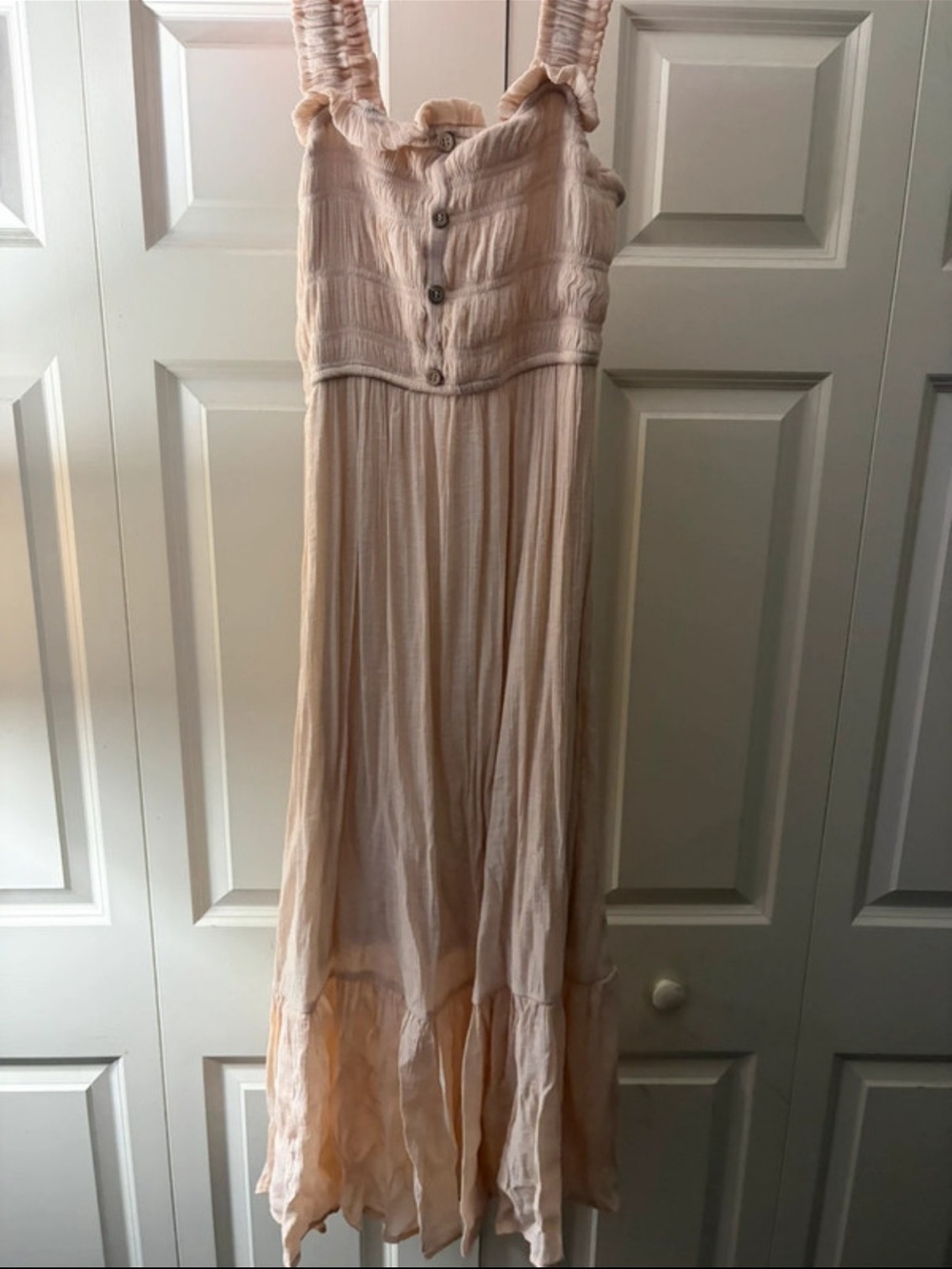 Free People Blush Button-Front Maxi Dress